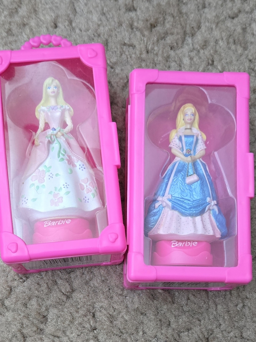 Barbie Dolls (stampers) in Pink Carry Cases